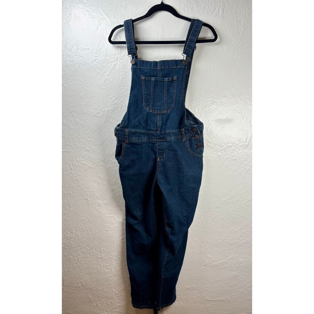 WallFlower Denim Bib Overalls Womens XL Blue Stretch Farmcore Utility Workwear